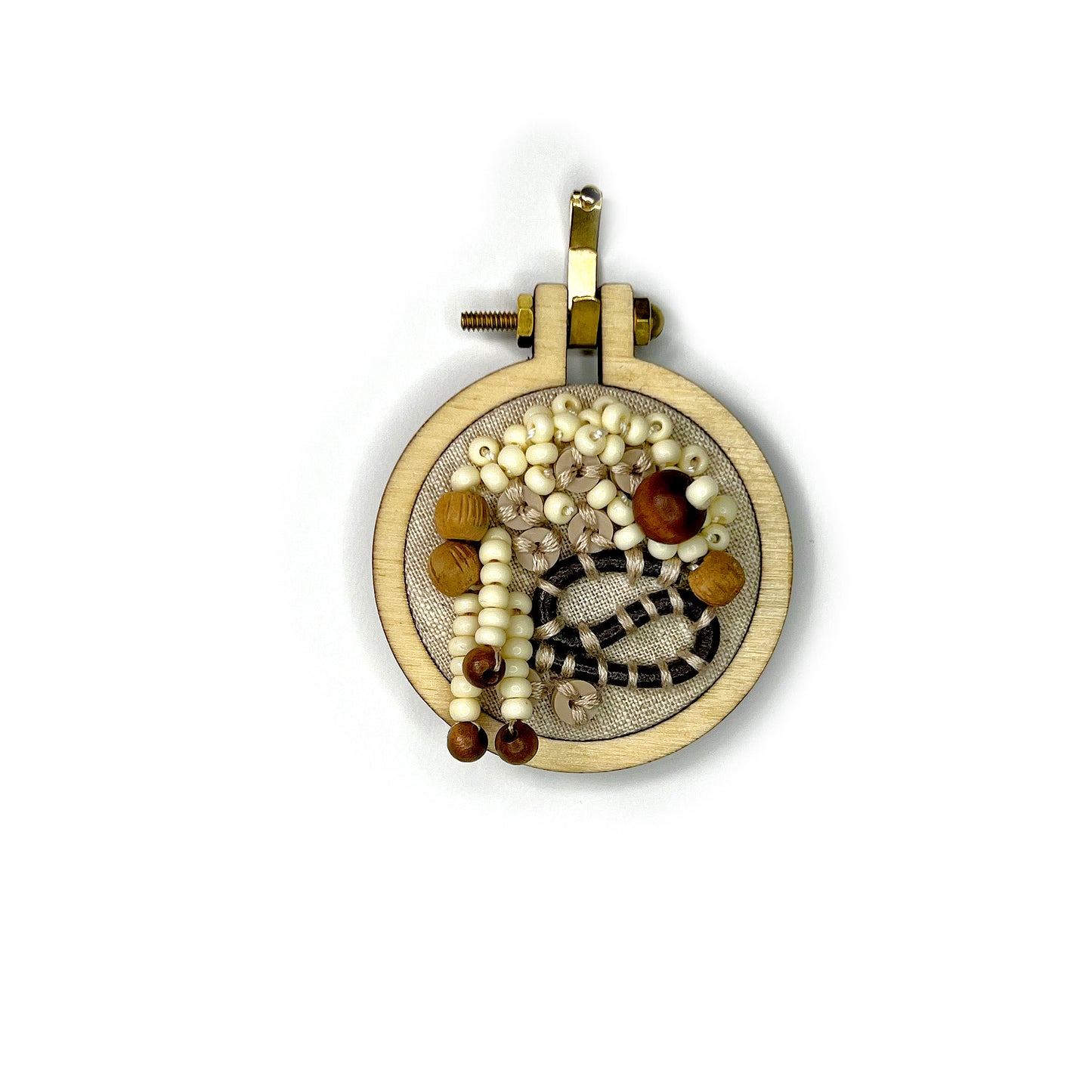 Abstract Natural Mini 2" Hoop - 001