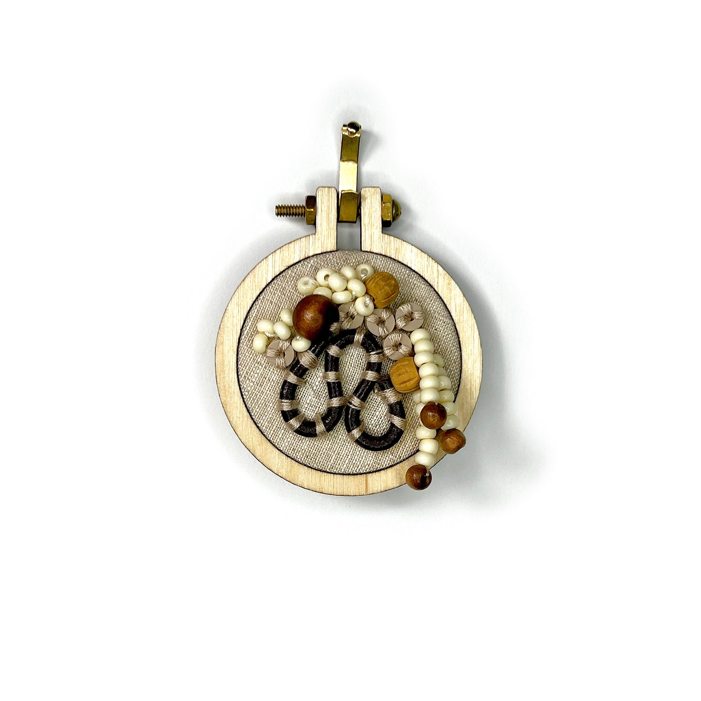 Abstract Natural Mini 2" Hoop - 003