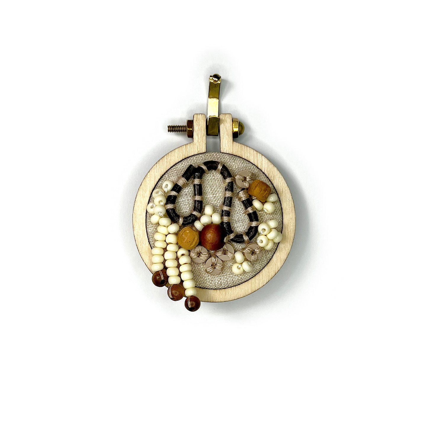 Abstract Natural Mini 2" Hoop - 004