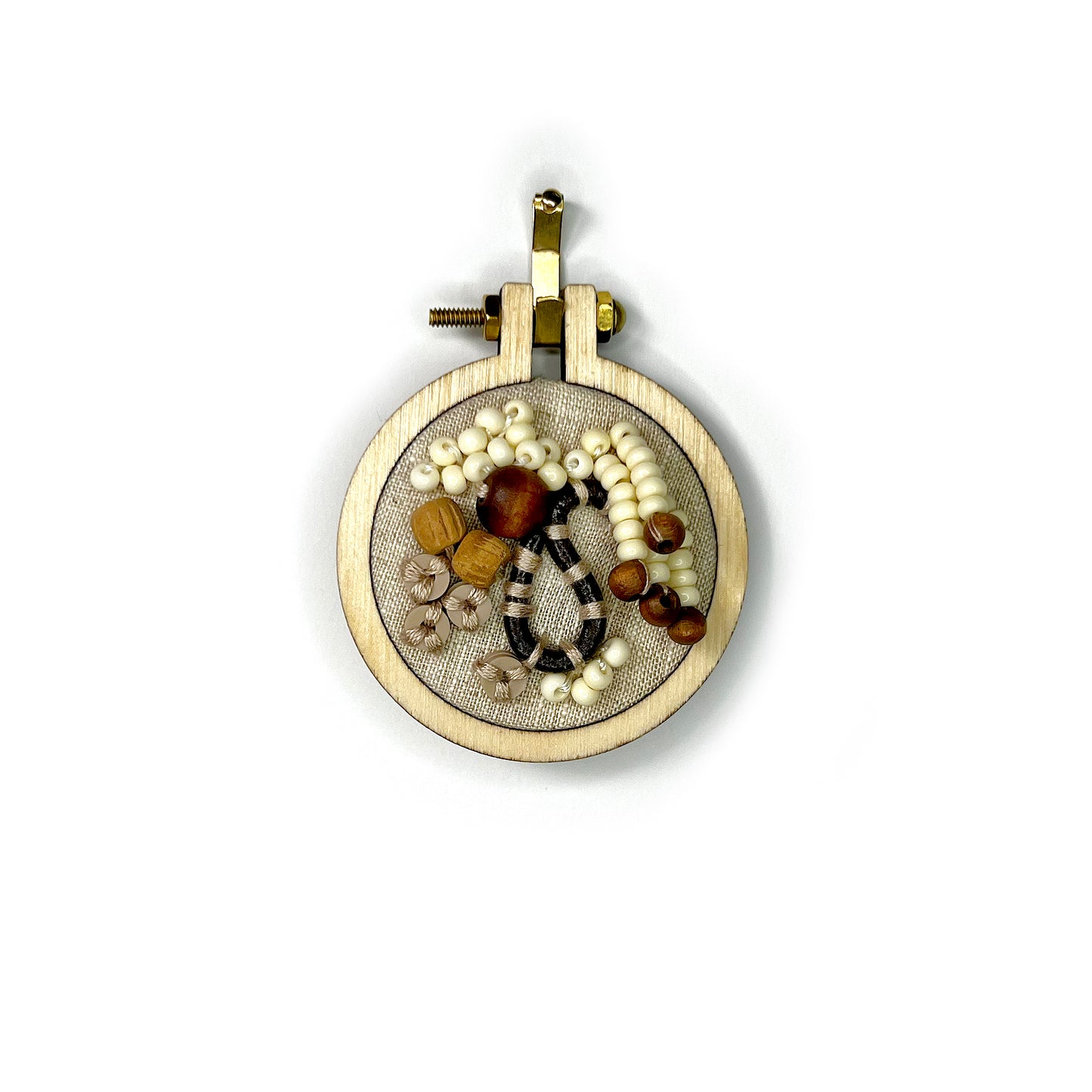 Abstract Natural Mini 2" Hoop - 005