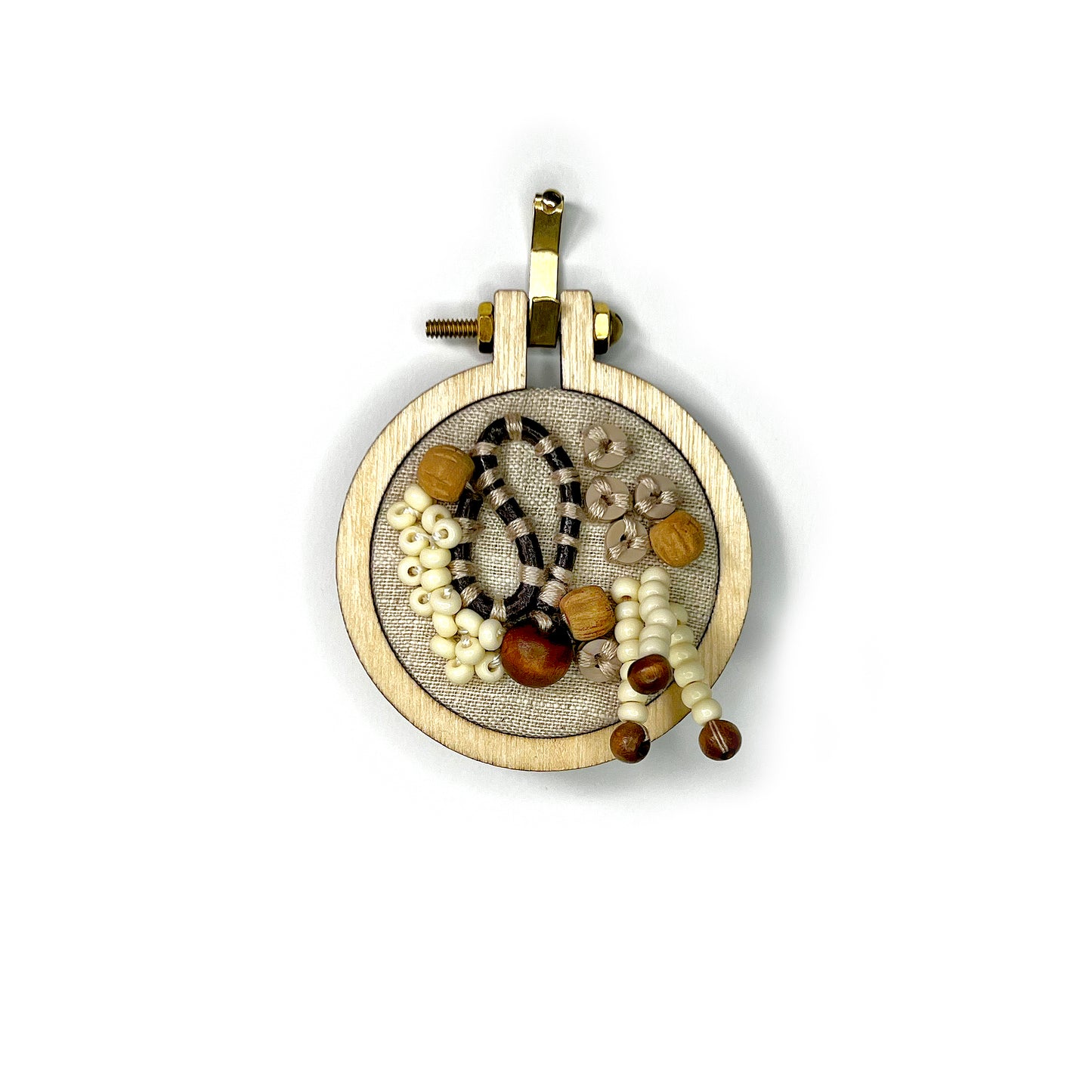 Abstract Natural Mini 2" Hoop - 006
