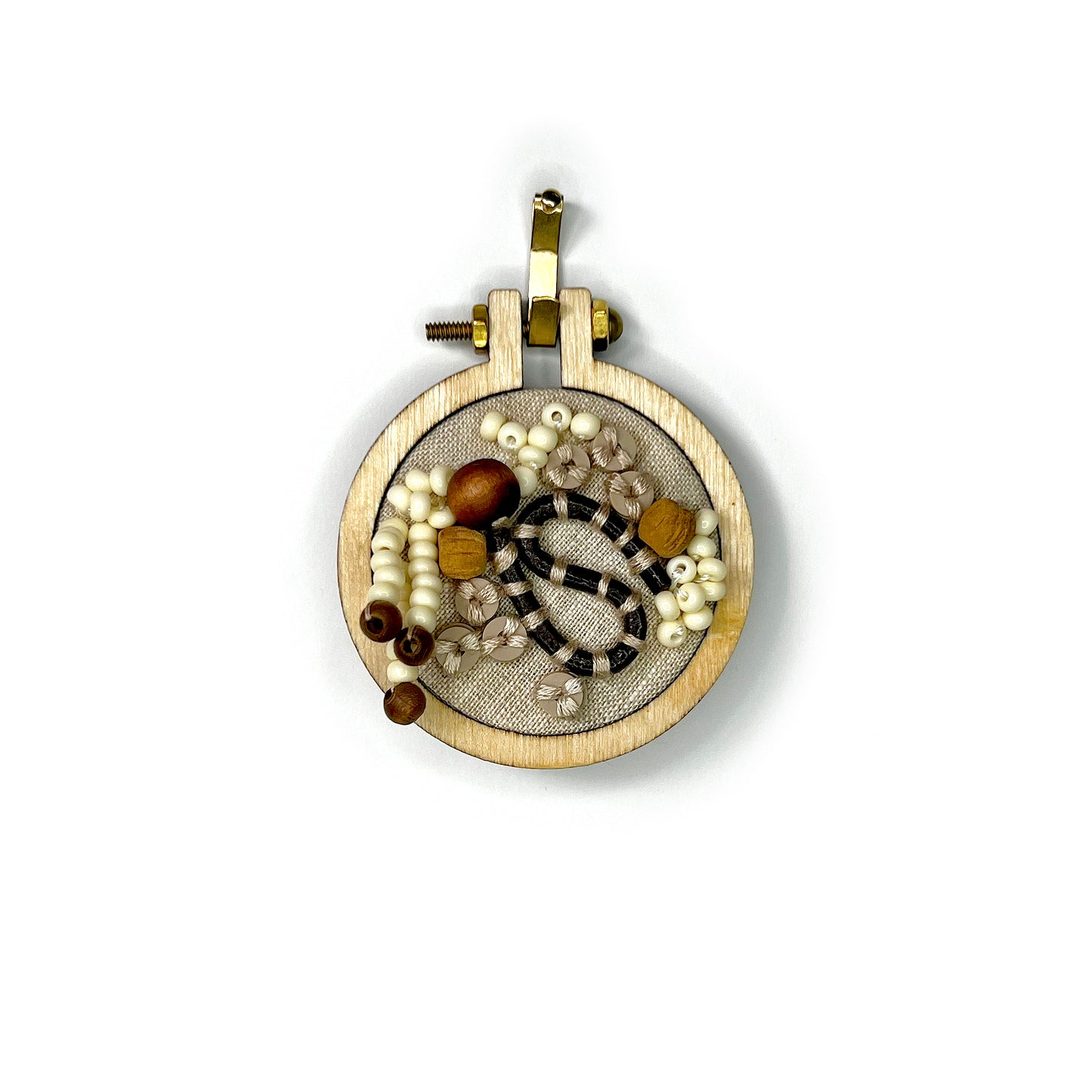Abstract Natural Mini 2" Hoop - 007