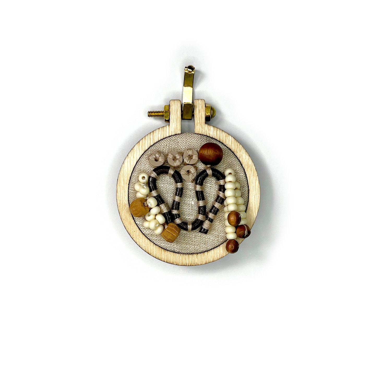 Abstract Natural Mini 2" Hoop - 008