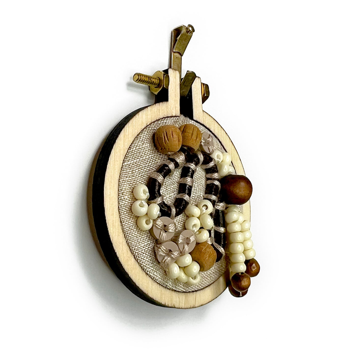 Abstract Natural Mini 2" Hoop - 002