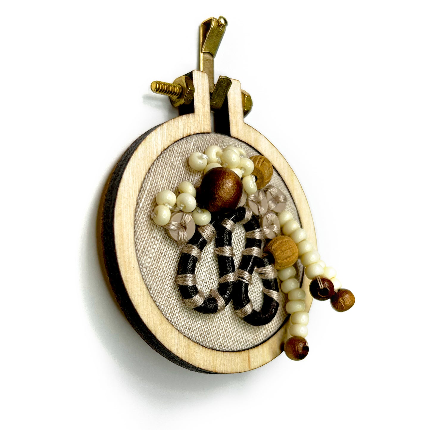 Abstract Natural Mini 2" Hoop - 003