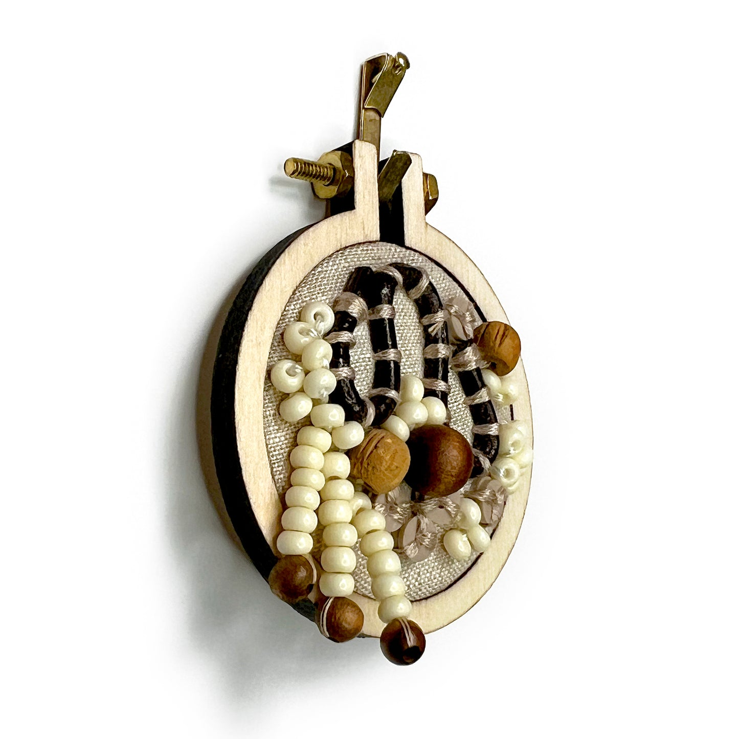 Abstract Natural Mini 2" Hoop - 004