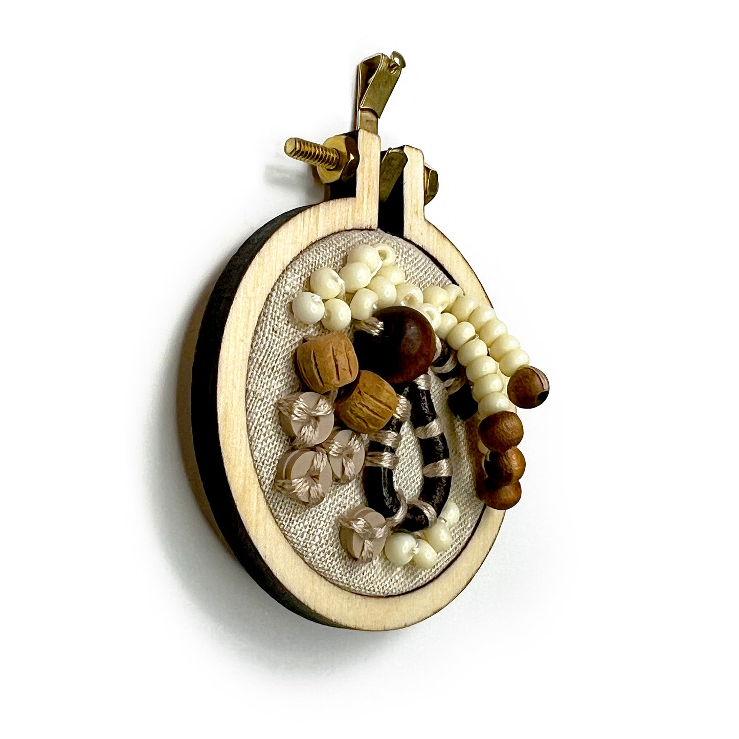 Abstract Natural Mini 2" Hoop - 005