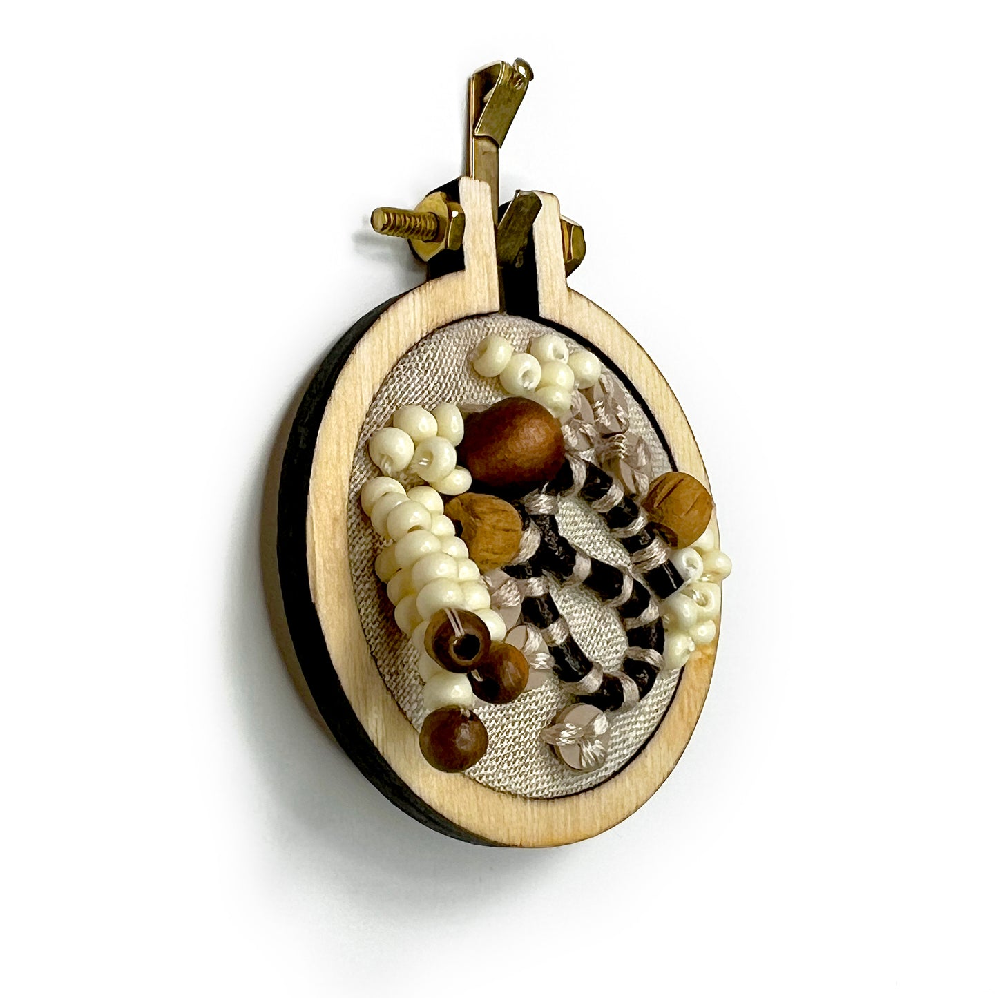 Abstract Natural Mini 2" Hoop - 007