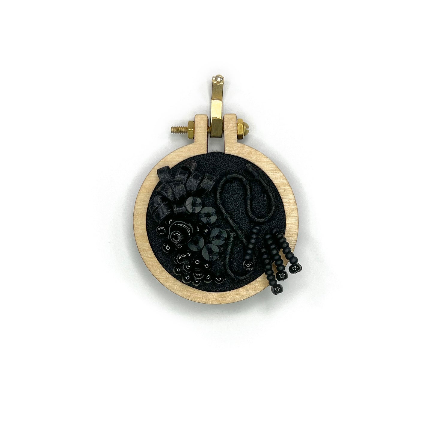 Abstract Black Mini 2" Hoop  - 001