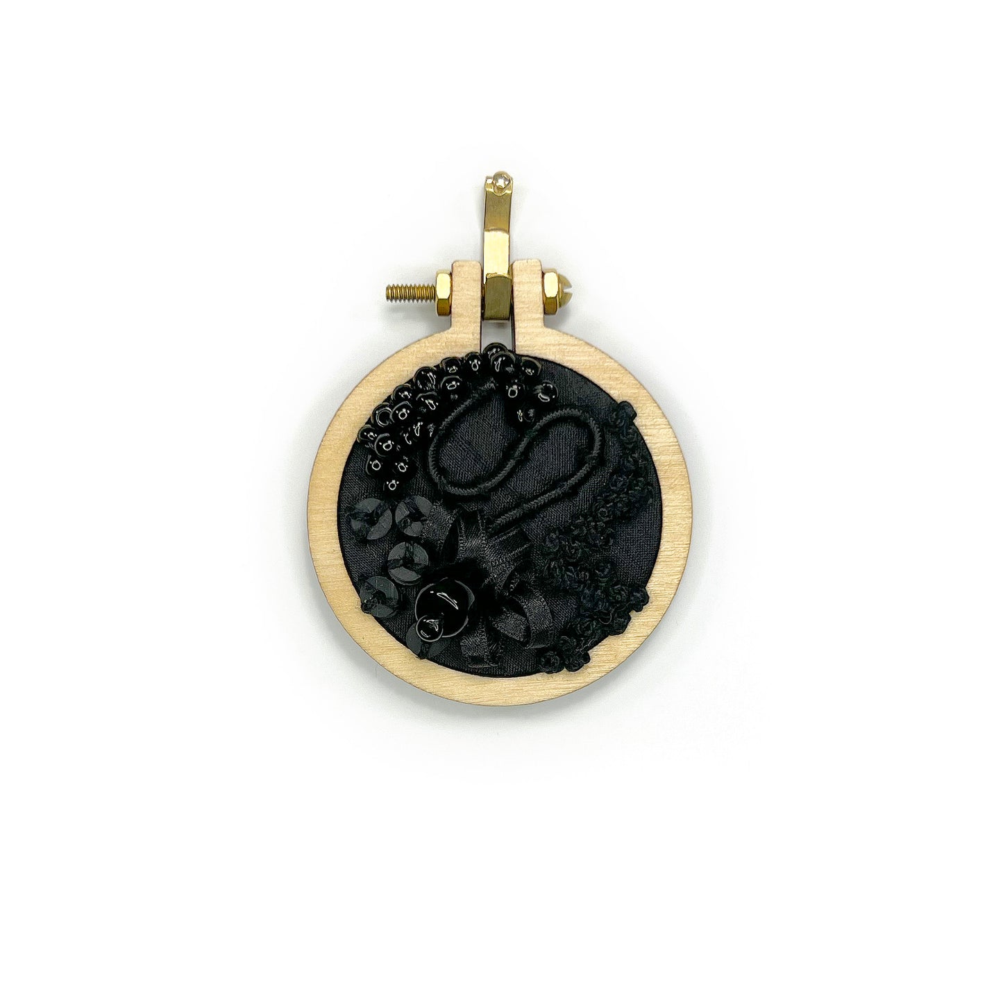 Abstract Black Mini 2" Hoop  - 004