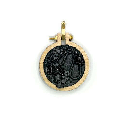 Abstract Black Mini 2" Hoop  - 005