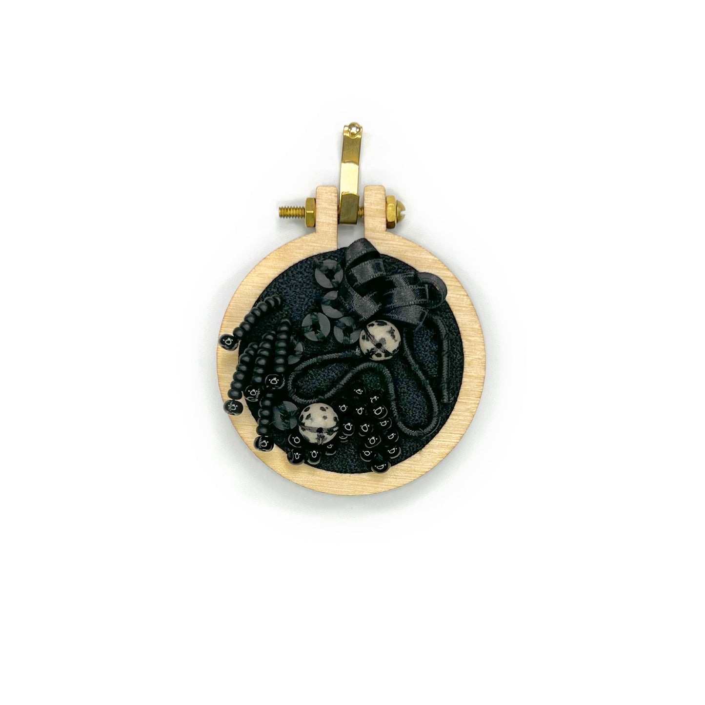 Abstract Black Mini 2" Hoop  - 007