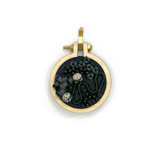 Abstract Black Mini 2" Hoop  - 008