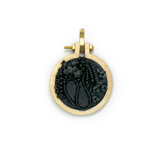 Abstract Black Mini 2" Hoop  - 009