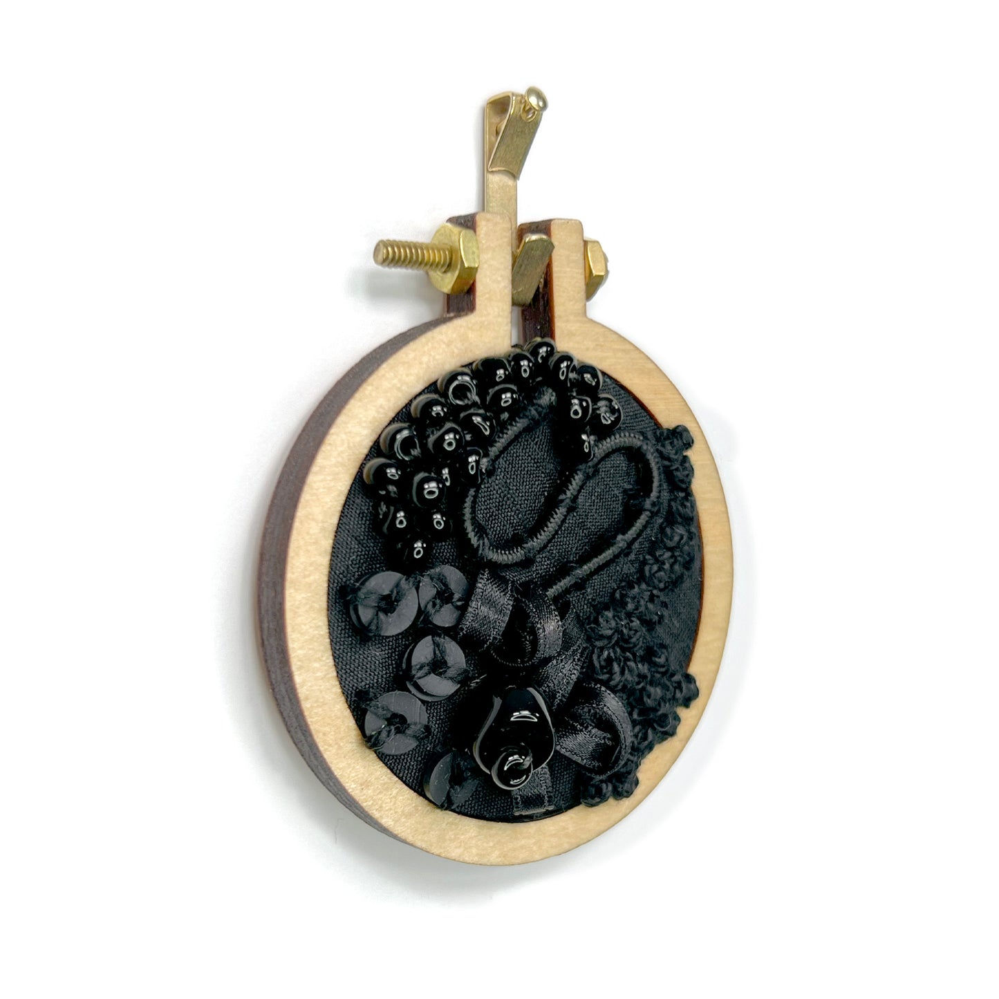 Abstract Black Mini 2" Hoop  - 004