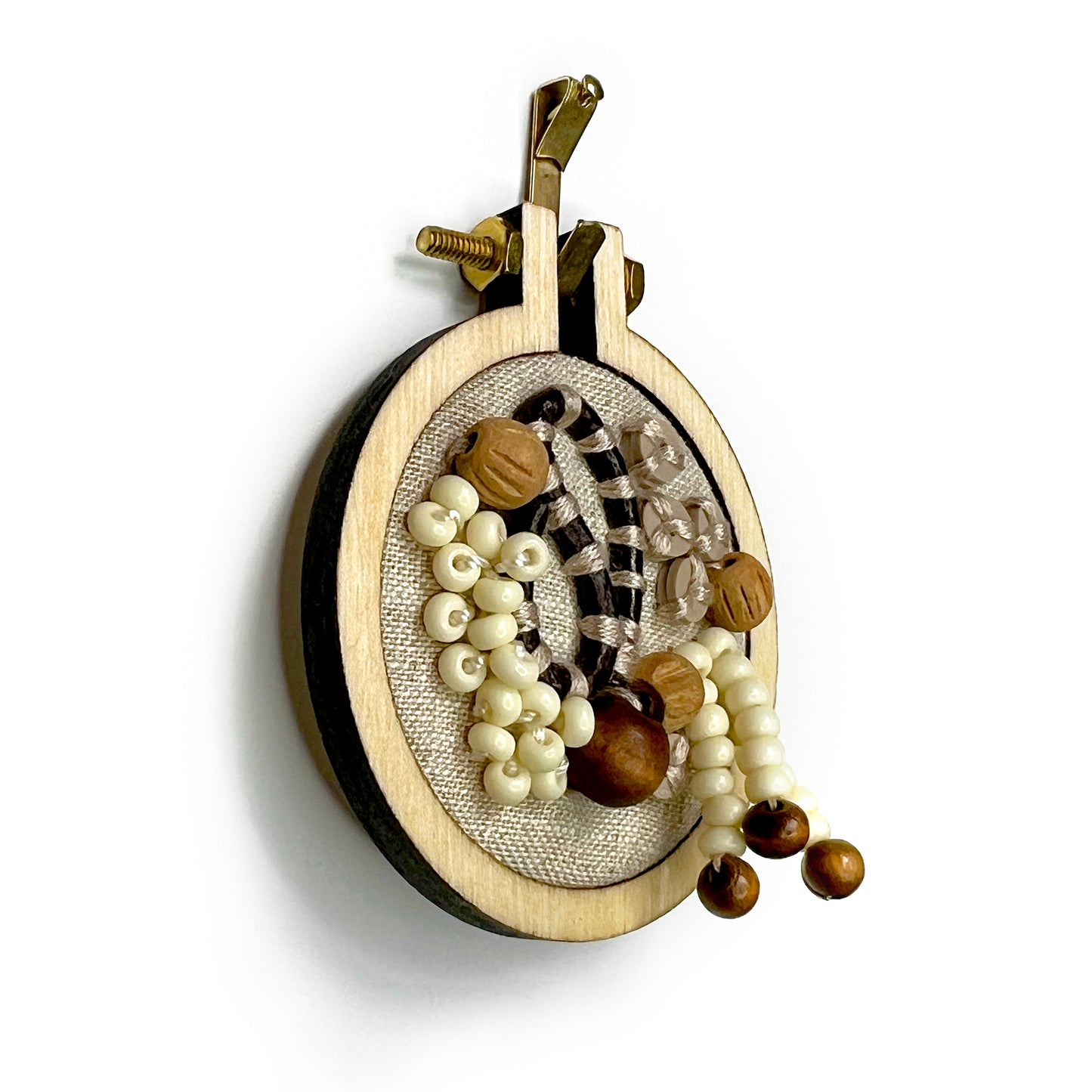 Abstract Natural Mini 2" Hoop  - 006